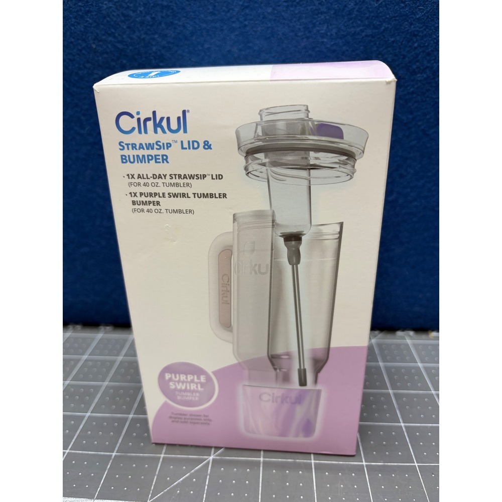 Cirkul StrawSip Lid and Bumper Purple Swirl 40 oz Tumbler Accessories Set